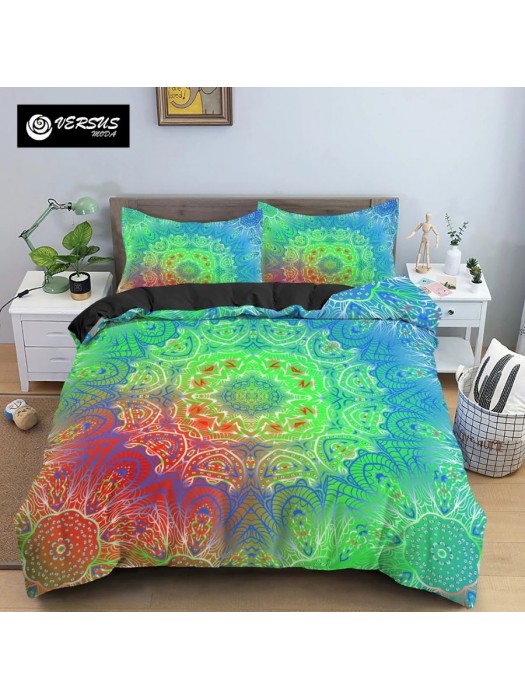 Set Copri Piumone Federe Copripiumino Etnico Mandala Duvet Cover BED0107